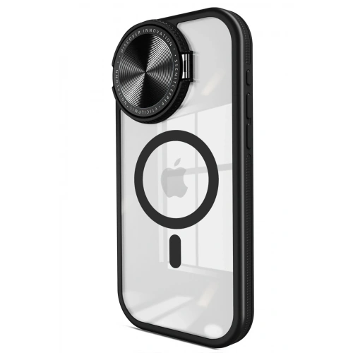 BFS  iPhone 14 Pro Max Kılıf Teleskop Lens Magsafe Silikon Kapak - Siyah