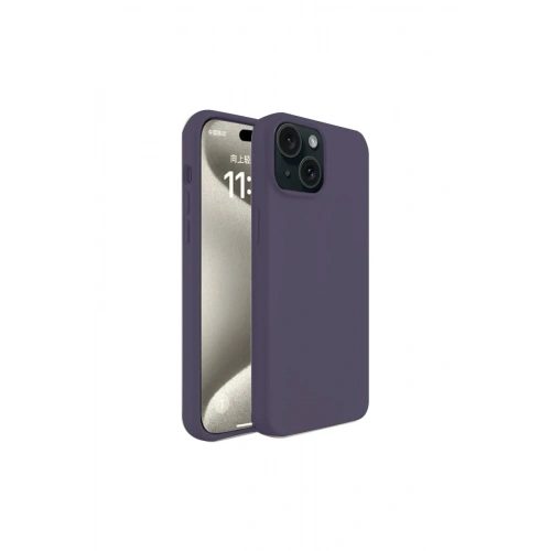 BFS  iPhone 15 Kılıf First Silikon - Mürdüm