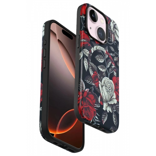 BFS  iPhone 15 Plus Flower Series Magsafe Kapak - Siyah