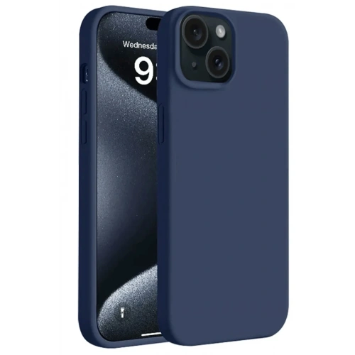 BFS  iPhone 15 Plus Kılıf First Silikon - Lacivert