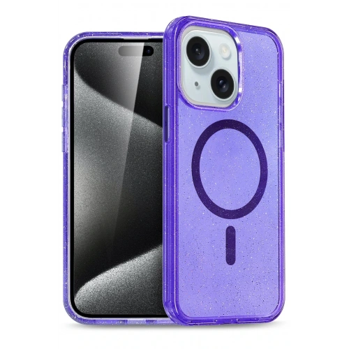 BFS  iPhone 15 Plus Kılıf Star Magsafe Kapak - Mor