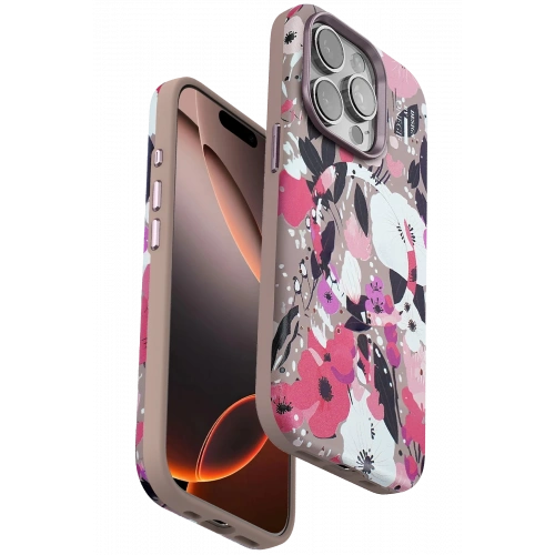 BFS  iPhone 15 Pro Flower Series Magsafe Kapak - Pembe