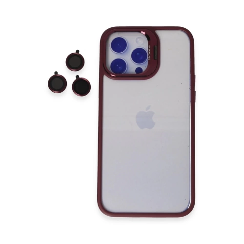 BFS iPhone 15 Pro Kılıf Roblox Lens Standlı Kapak - Bordo