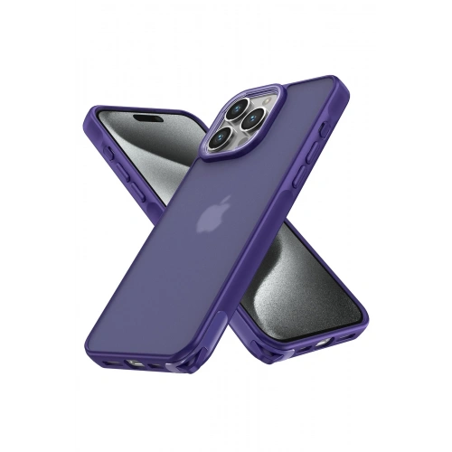 BFS  iPhone 15 Pro Max Kılıf Elegant Kapak - Derin Mor