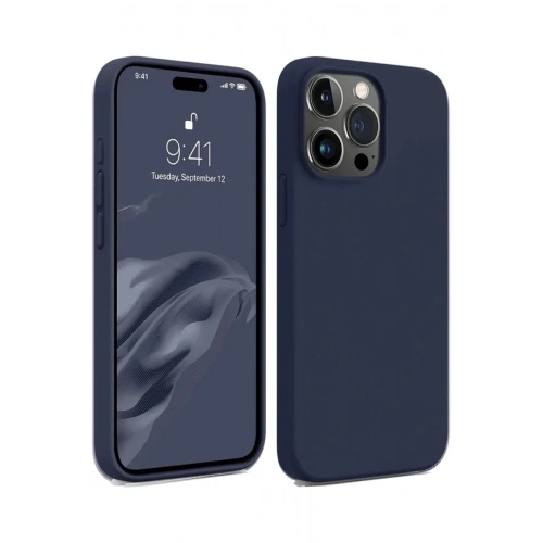 BFS  iPhone 15 Pro Max Kılıf First Silikon - Lacivert