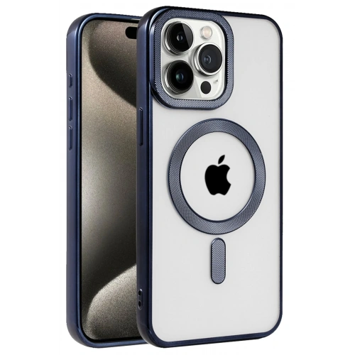 BFS  iPhone 15 Pro Max Kılıf Kronos Magsafe Kapak - Lacivert