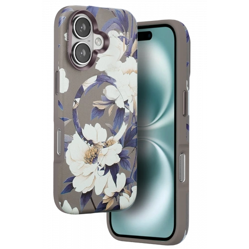 BFS  iPhone 16 Flower Series Magsafe Kapak - Gri