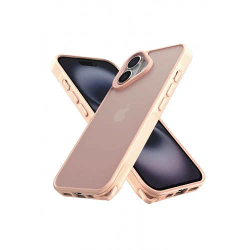 BFS  iPhone 16 Kılıf Elegant Kapak - Pudra