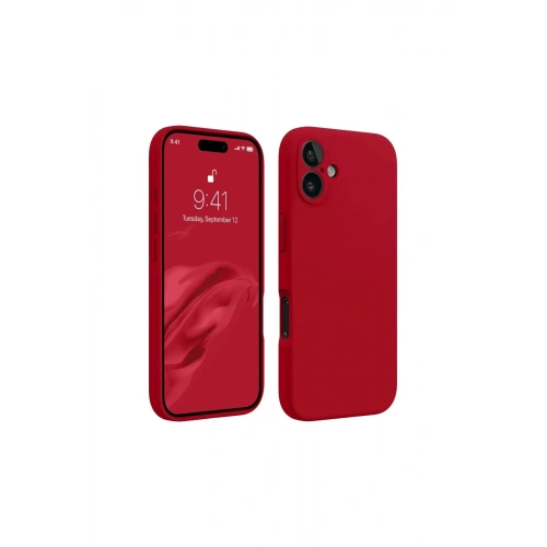 BFS  iPhone 16 Kılıf First Silikon - Kırmızı