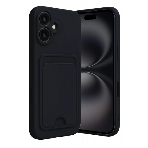 BFS  iPhone 16 Kılıf Kelvin Kartvizitli Silikon - Siyah