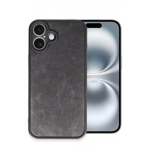 BFS  iPhone 16 Plus Kılıf Aras Deri Kapak - Siyah