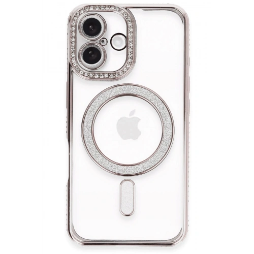 BFS  iPhone 16 Plus Kılıf Joke Simli Magneticsafe Kılıf - Pembe