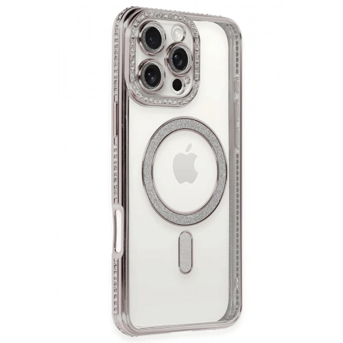 BFS  iPhone 16 Pro Kılıf Joke Simli Magneticsafe Kılıf - Pembe