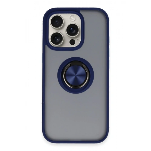 BFS  iPhone 16 Pro Kılıf Montreal Yüzüklü Silikon Kapak - Lacivert