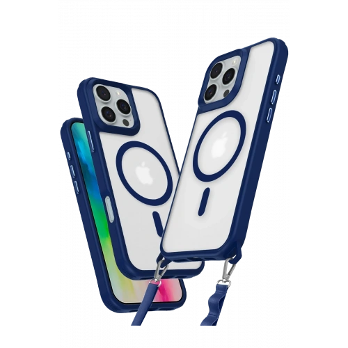 BFS  iPhone 16 Pro Max Kılıf Enka Magsafe Silikon Kılıf - Lacivert