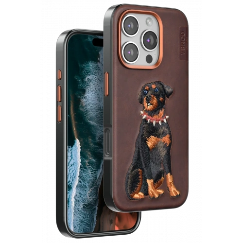 BFS  iPhone 16 Pro Perma Desenli Kapak - Koyu Kahve