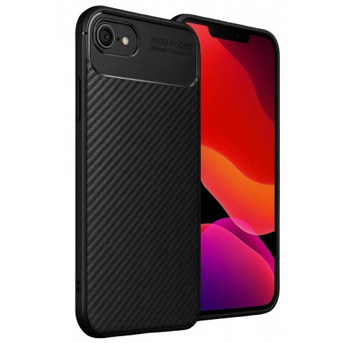 BFS  iPhone 16E Kılıf Auto Focus Karbon Kapak - Siyah