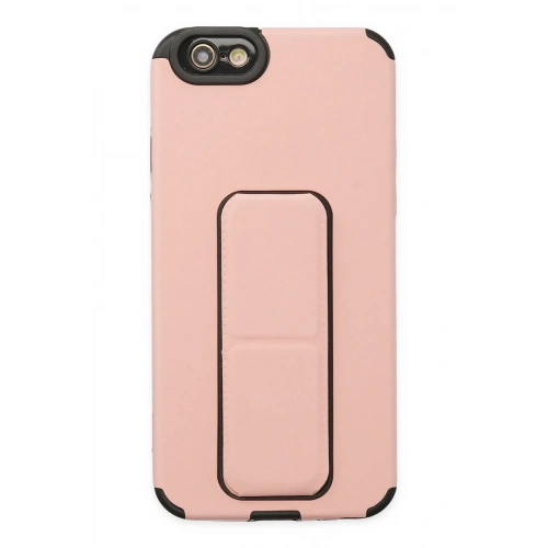 BFS  iPhone 6 Kılıf Mega Standlı Silikon - Pudra