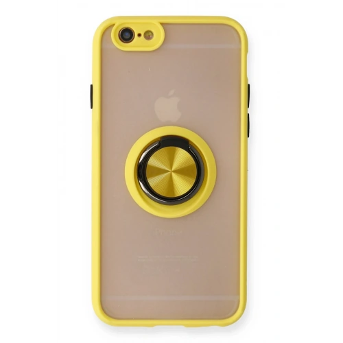 BFS  iPhone 6 Kılıf Montreal Yüzüklü Silikon Kapak - Sarı