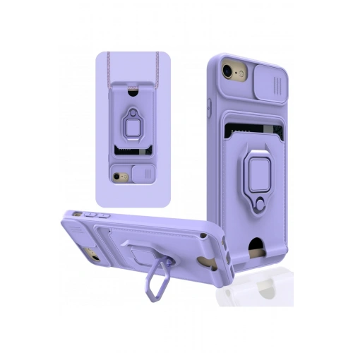 BFS  iPhone 6 Kılıf Zuma Kartvizitli Yüzüklü Silikon - Lila