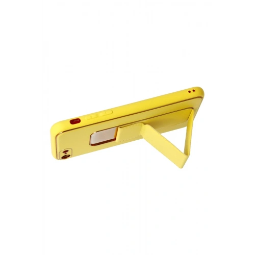 BFS  iPhone 7 Kılıf Coco Deri Standlı Kapak - Sarı