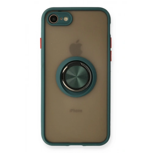 BFS  iPhone 7 Kılıf Montreal Yüzüklü Silikon Kapak - Yeşil