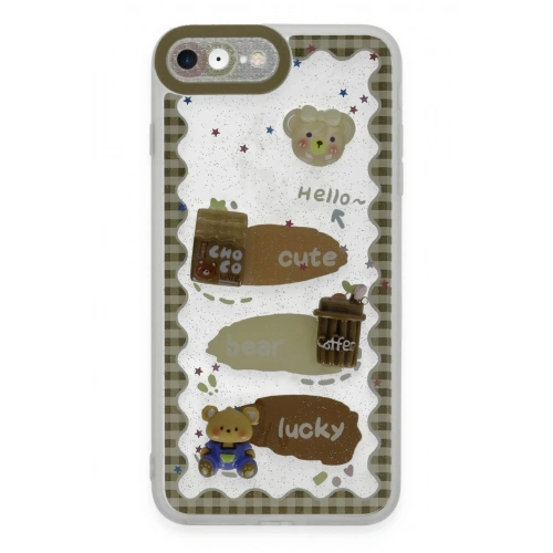 BFS  iPhone 7 Kılıf Sweet Desenli Silikon Kapak - Şeffaf