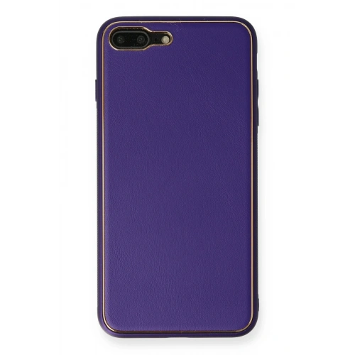 BFS  iPhone 7 Plus Kılıf Coco Deri Silikon Kapak - Mor