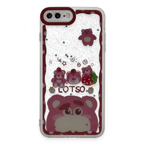 BFS  iPhone 7 Plus Kılıf Sweet Desenli Silikon Kapak - Pembe