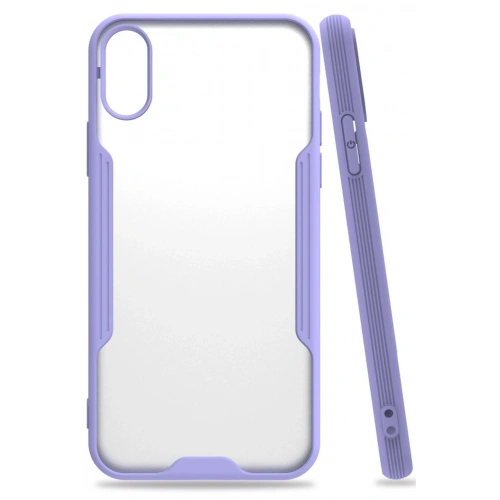 BFS  iPhone X Kılıf Platin Silikon - Lila