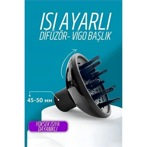 BFS Isı Ayarlamalı Fön Için Difüzör Vigo Başlık Dönerli Profesyonel