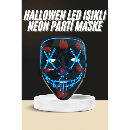 BFS Işıklı Led Maske Parti Eğlence Maskesi Hallowen Neon Maske