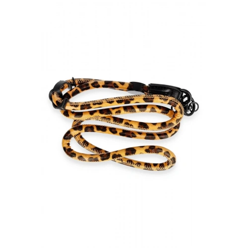 BFS  JI Leopar Desenli Boyun Askısı - Turuncu