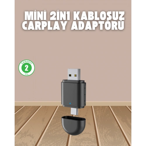 BFS Kablosuz CarPlay Adaptörü – USB-A & Type-C Uyumlu Hızlı Bağlantı Cihazı