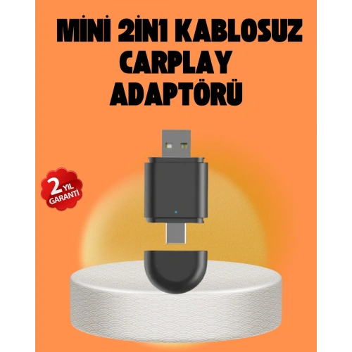 BFS Kablosuz CarPlay ve Android Auto Dönüştürücü – USB-A & Type-C Girişli Akıllı Adaptör