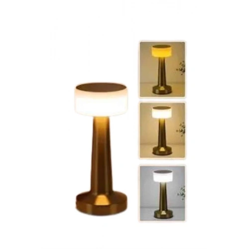 BFS Kablosuz Renkli Masa ve Gece Lambası Altın Rengi Dokunmatik Led Lamba