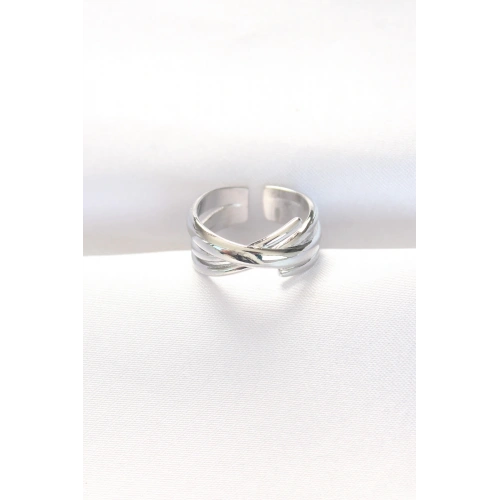 BFS Kalın Silver Renk Ayarlanabilir Yüzük