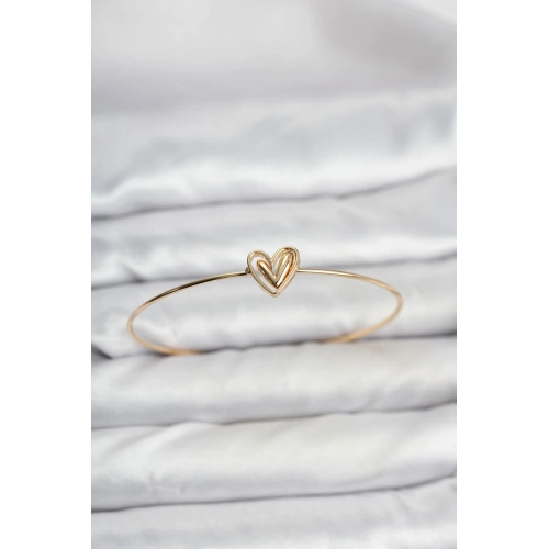 BFS Kalp Model Gold Renk Bileklik