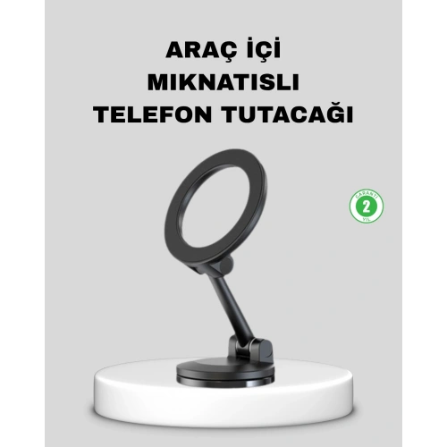 BFS Katlanır Manyetik Araç İçi Telefon Tutucu – 360° Dönebilen, MagSafe Uyumlu, Güçlü Mıknatıslı Tasarım