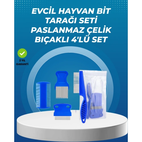 BFS Kedi, Köpek ve Küçük Hayvanlar İçin 4 Parça Ergonomik Tarak Takımı