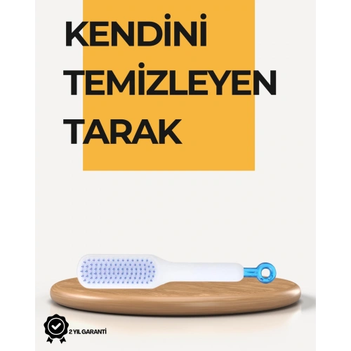 BFS Kendi Kendini Temizleyen Saç Tarağı – Anti-Statik, Silikon Uçlu, ABS Malzeme, 22x4 cm