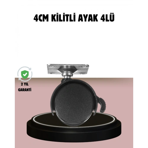 BFS Kilitli 4 cm Tekerlek Ayak 4’lü Set Zemin Koruyucu
