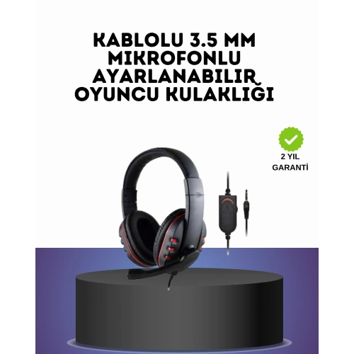 BFS Kırmızı Gaming Headset Mikrofonlu Sağlam Kablolu Konforlu