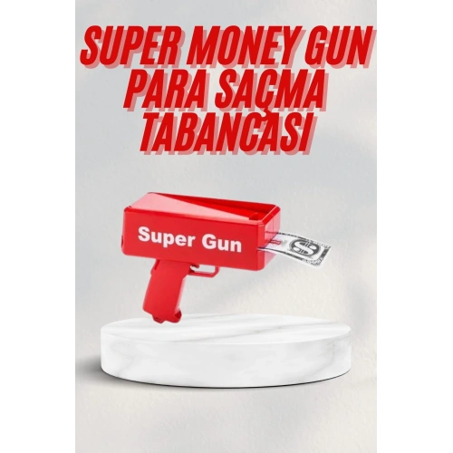 BFS Kırmızı Parti Oyuncağı Para Saçma Fırlatma Tabancası Makinesi Super Money