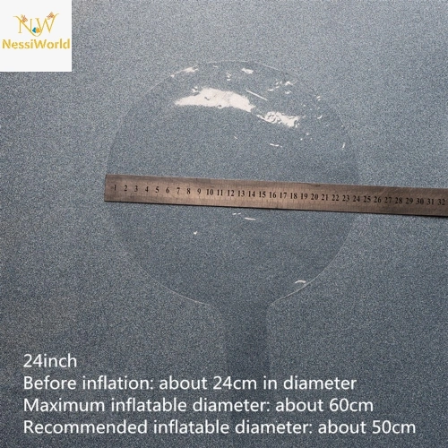 BFS Kırmızı Simli Yuvarlak Şeffaf Balon 24 İnç