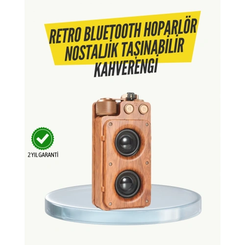 BFS Klasik Görünümlü Bluetooth Hoparlör 360 Derece Stereo ve FM Radyo