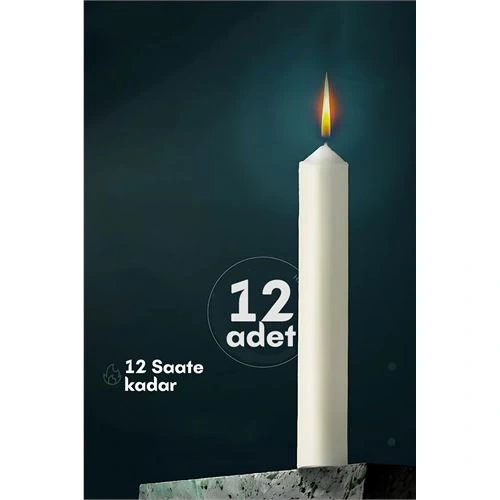 BFS  Klasik Mum 12 Adet - Kokusuz Mum