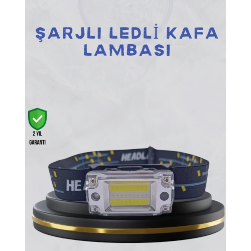 BFS Kompakt LED Kafs Feneri USB Şarjlı Manyetik 2 Işık Modlu 215 Lümen