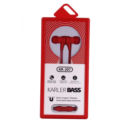 BFS  KR-207 Mıknatıslı Kablolu Kulaklık - Kırmızı
