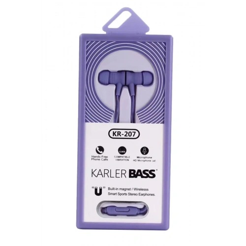 BFS  KR-207 Mıknatıslı Kablolu Kulaklık - Mor